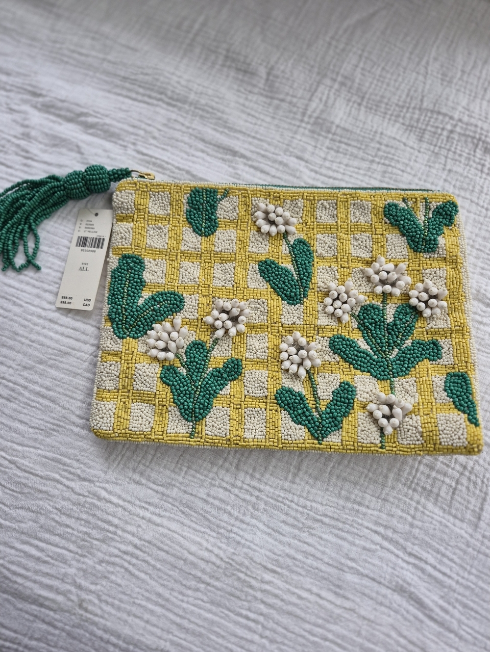Anthropologie Fiona Large Beaded Pouch, NWT, includes spare beads - DISCONTINUED